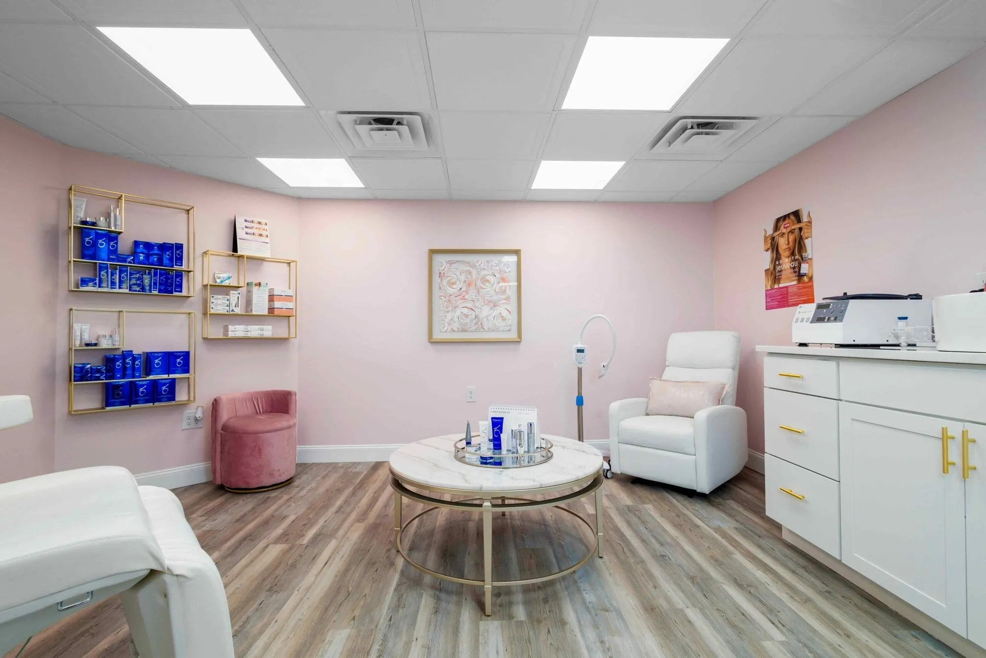A bright treatment room at Precision Aesthetics